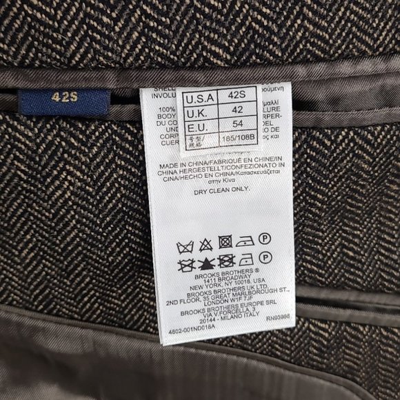 Brooks Brothers Regent Fit Herringbone Sport Coat 42S - Picture 12 of 13